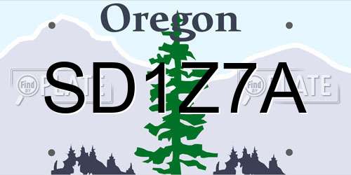 SD1Z7A Oregon License Plate