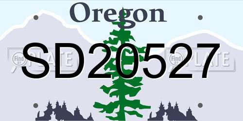 SD20527 Oregon License Plate
