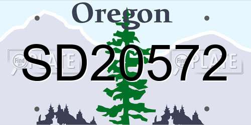 SD20572 Oregon License Plate