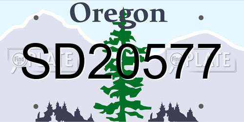 SD20577 Oregon License Plate