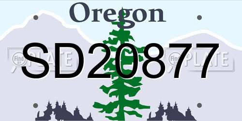 SD20877 Oregon License Plate