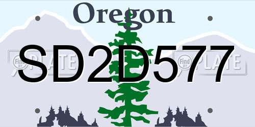 SD2D577 Oregon License Plate