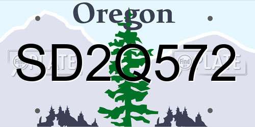 SD2Q572 Oregon License Plate
