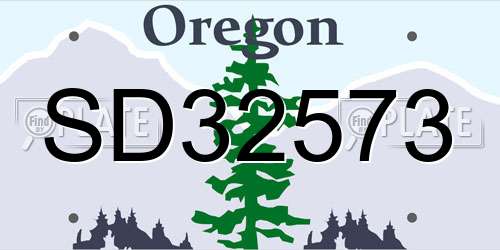 SD32573 Oregon License Plate