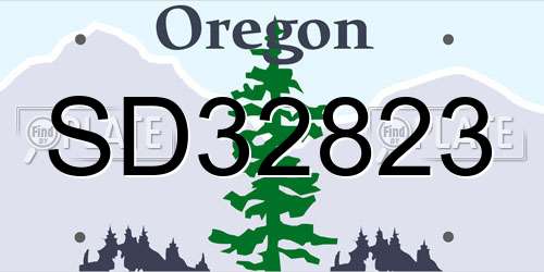 SD32823 Oregon License Plate