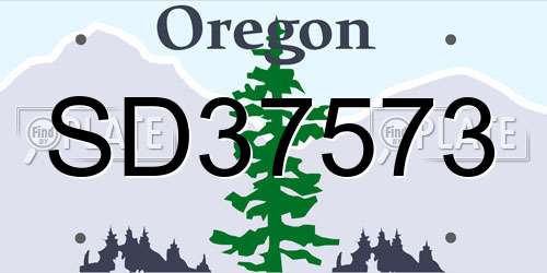 SD37573 Oregon License Plate