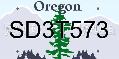 SD3T573 Oregon License Plate