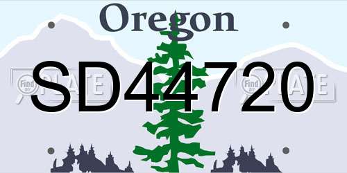 SD44720 Oregon License Plate