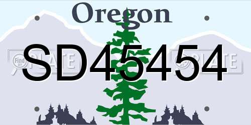 SD45454 Oregon License Plate