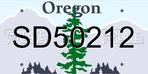 SD50212 Oregon License Plate