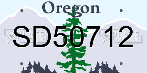 SD50712 Oregon License Plate