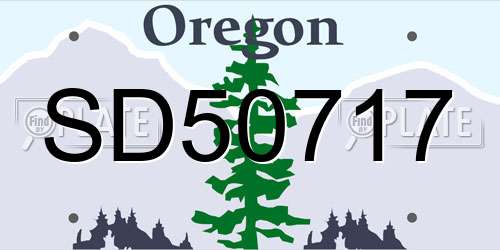 SD50717 Oregon License Plate