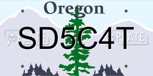 SD5C4T Oregon License Plate