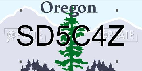 SD5C4Z Oregon License Plate