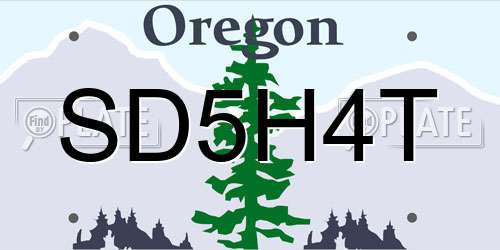 SD5H4T Oregon License Plate