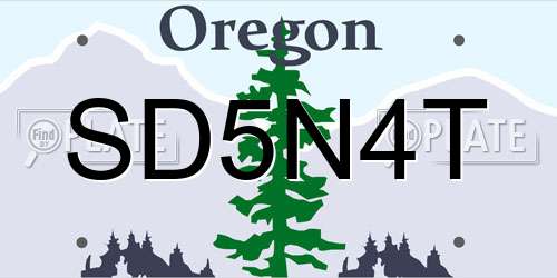 SD5N4T Oregon License Plate
