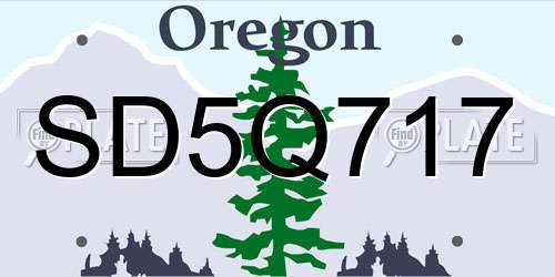 SD5Q717 Oregon License Plate