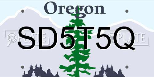 SD5T5Q Oregon License Plate