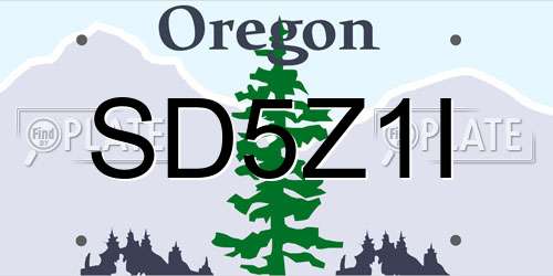 SD5Z1I Oregon License Plate
