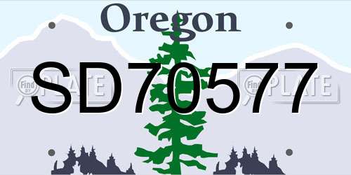 SD70577 Oregon License Plate