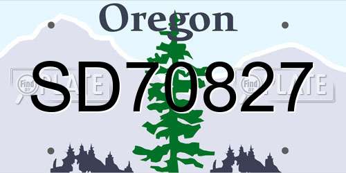 SD70827 Oregon License Plate