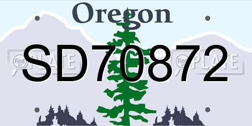 SD70872 Oregon License Plate
