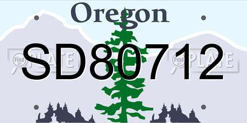 SD80712 Oregon License Plate