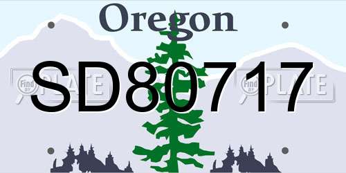SD80717 Oregon License Plate