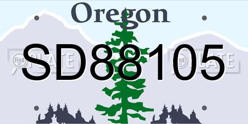 SD88105 Oregon License Plate