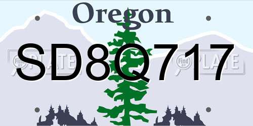 SD8Q717 Oregon License Plate