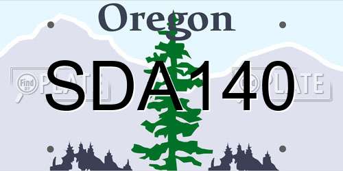 SDA140 Oregon License Plate