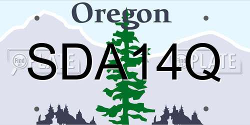 SDA14Q Oregon License Plate