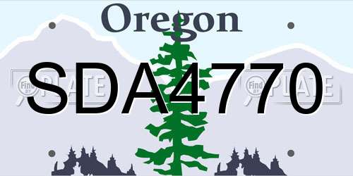 SDA4770 Oregon License Plate
