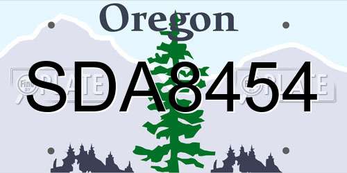 SDA8454 Oregon License Plate