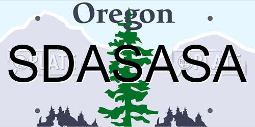 SDASASA Oregon License Plate