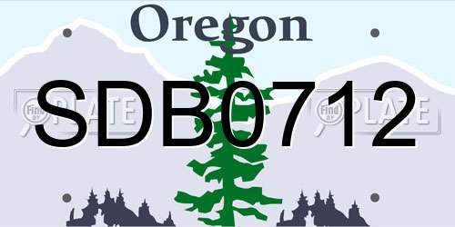 SDB0712 Oregon License Plate