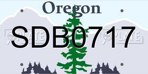 SDB0717 Oregon License Plate