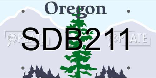 SDB211 Oregon License Plate
