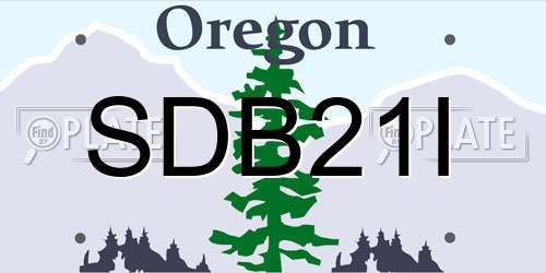 SDB21I Oregon License Plate