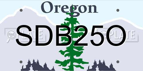 SDB25O Oregon License Plate