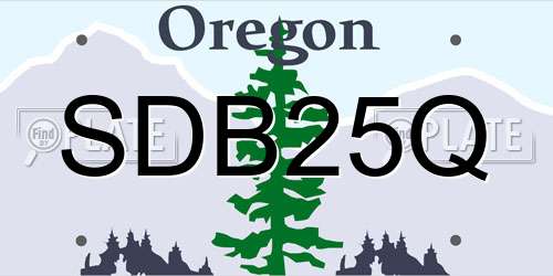 SDB25Q Oregon License Plate