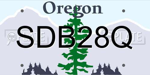 SDB28Q Oregon License Plate