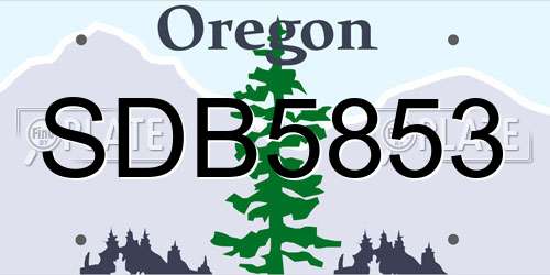 SDB5853 Oregon License Plate