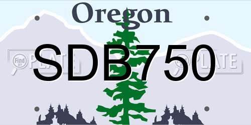 SDB750 Oregon License Plate