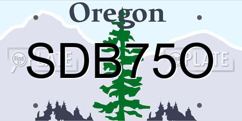 SDB75O Oregon License Plate