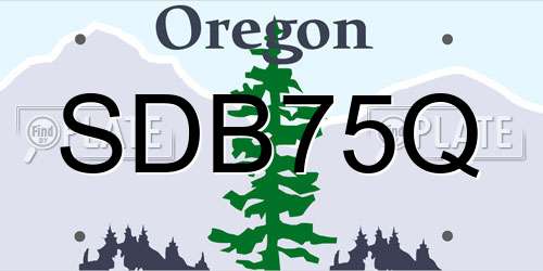 SDB75Q Oregon License Plate