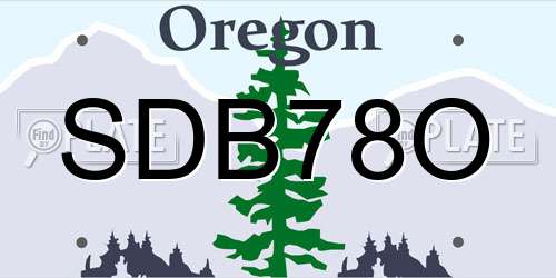 SDB78O Oregon License Plate