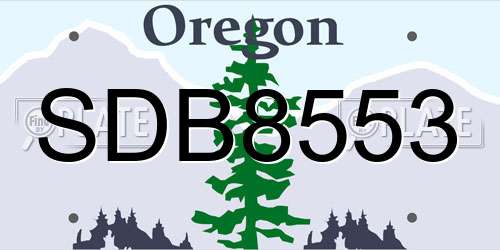 SDB8553 Oregon License Plate