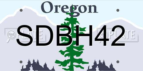 SDBH42 Oregon License Plate