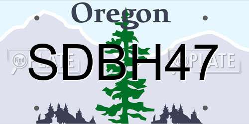 SDBH47 Oregon License Plate